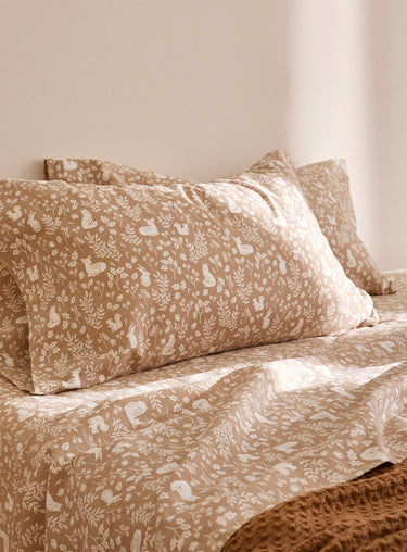 Soothing forest flannel sheet set